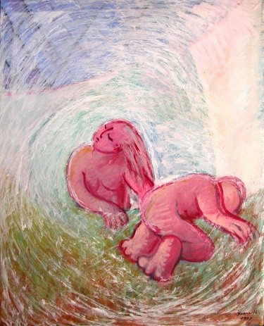 Peinture intitulée "Perdus dans la brume" par Ileana Haber, Œuvre d'art originale