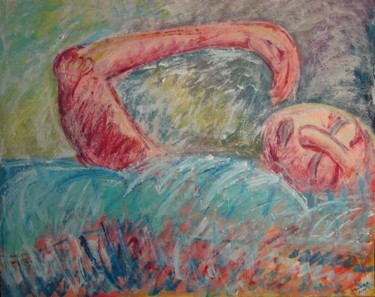 Peinture intitulée "La baigneuse" par Ileana Haber, Œuvre d'art originale