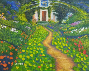 Картина под названием "A Casa de Monet" - Leandro Andrade, Подлинное произведение искусства, Масло