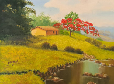 Painting titled "Paisagens do Interi…" by Leandro Andrade, Original Artwork, Oil