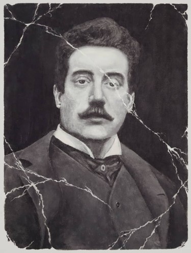 Painting titled "Giacomo Puccini.jpg" by Leandro Fiorito, Original Artwork, Acrylic