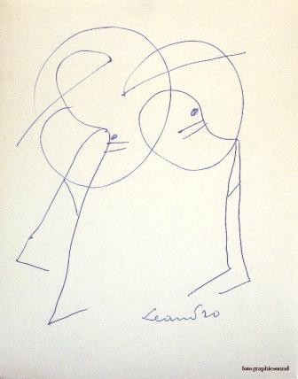Pittura intitolato "No Title" da Ezechiele Leandro (1905-1981), Opera d'arte originale