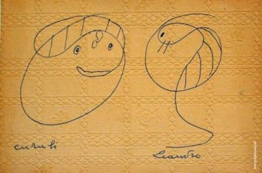 Pittura intitolato "CURULI" da Ezechiele Leandro (1905-1981), Opera d'arte originale