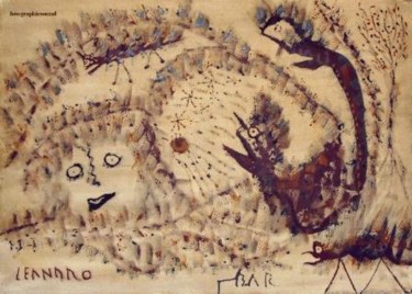 "BAR" başlıklı Tablo Ezechiele Leandro (1905-1981) tarafından, Orijinal sanat