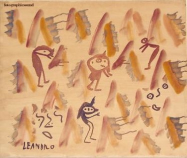 Pittura intitolato "SENZA TITOLO" da Ezechiele Leandro (1905-1981), Opera d'arte originale