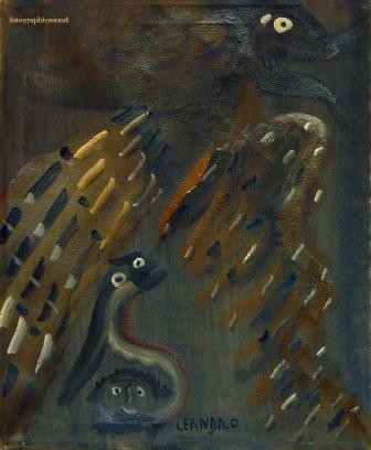 Pittura intitolato "SENZA TITOLO" da Ezechiele Leandro (1905-1981), Opera d'arte originale