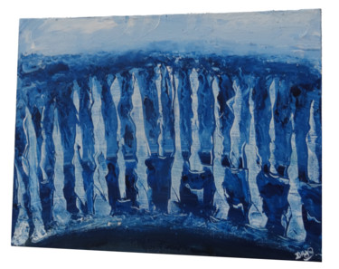 Peinture intitulée "fond marin abstait" par Lea Dan, Œuvre d'art originale, Acrylique Monté sur Châssis en bois