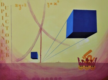 Peinture intitulée "Duplication du cube" par Patrick Le Barz, Œuvre d'art originale, Acrylique