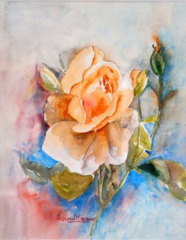 Peinture intitulée "ROSE DU MATIN" par Thaline 1, Œuvre d'art originale, Huile