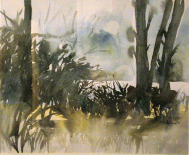 Peinture intitulée "Sous bois au Cap Fe…" par Thaline 1, Œuvre d'art originale, Huile