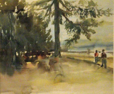 Painting titled "Promenade au Cap Fe…" by Thaline 1, Original Artwork, Oil