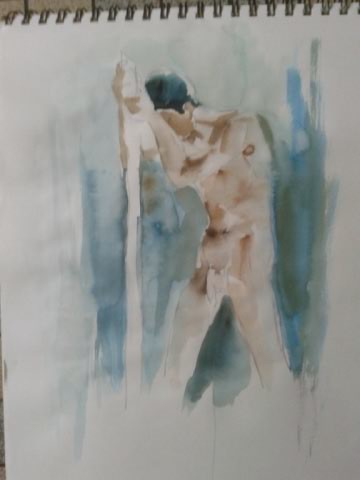 Pittura intitolato "Nu Masculin N° 2" da Thaline 1, Opera d'arte originale