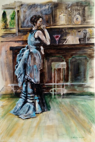 Peinture intitulée "La femme en bleu de…" par Leboulanger, Œuvre d'art originale, Acrylique