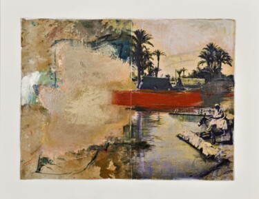 Painting titled "oasis" by Didier Biffano, Original Artwork, Acrylic Mounted on Wood Stretcher frame