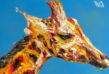Painting titled "Giraffe" by Guillaume Leca, Original Artwork, Acrylic