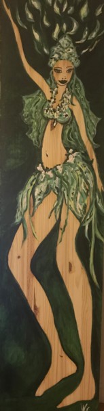 Peinture intitulée "Danseuse polynésien…" par Vlc, Œuvre d'art originale, Huile