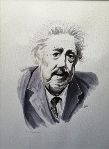 Drawing titled "Michel Simon" by Jean Marie Lecoix, Original Artwork, Ink