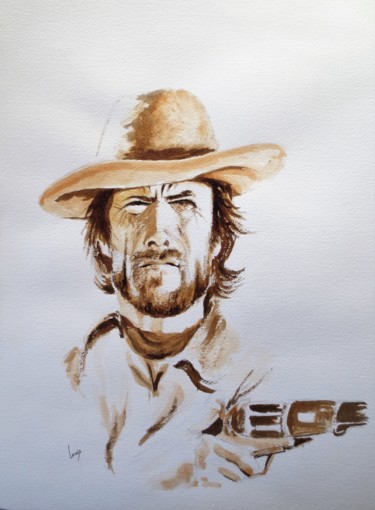 Peinture intitulée "Clint ( 1 )" par Jean Marie Lecoix, Œuvre d'art originale, Encre