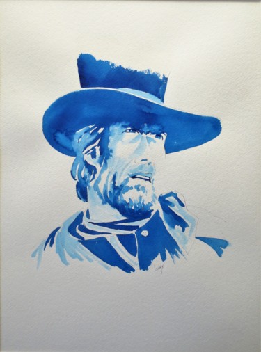 Painting titled "Clint (2 )" by Jean Marie Lecoix, Original Artwork, Ink