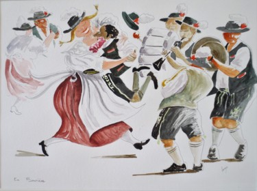 绘画 标题为“En Bavière” 由Jean Marie Lecoix, 原创艺术品, 水彩