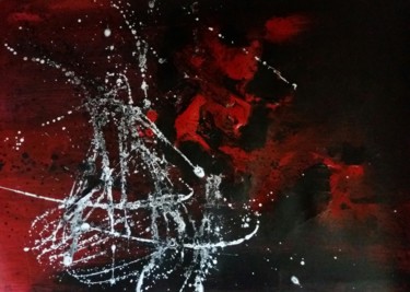 Painting titled "Rouge vif" by Marina Lecomte, Original Artwork, Acrylic