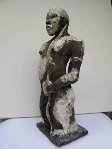 Sculpture intitulée "guerrier 2" par Monique Le Corre Beigbeder, Œuvre d'art originale, Terre cuite