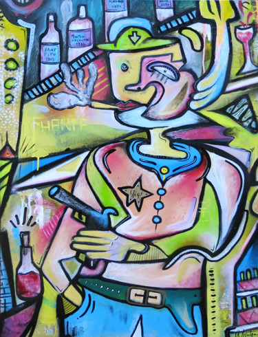 Chérif Peinture intitulée "Chérif" par Christopher Lecoutre, Œuvre d'art originale, Acrylique