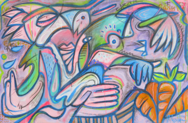 La cueillette de carottes Peinture intitulée "La cueillette de ca…" par Christopher Lecoutre, Œuvre d'art originale, Acrylique