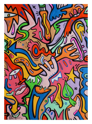 Fourchette Peinture intitulée "Fourchette" par Christopher Lecoutre, Œuvre d'art originale, Acrylique