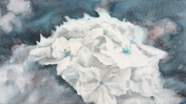 Peinture intitulée "Blanches #3" par Christelle Lecuret, Œuvre d'art originale, Aquarelle Monté sur Carton