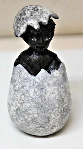 Скульптура под названием "black and white" - Daniel Le Curieux, Подлинное произведение искусства, Керамика