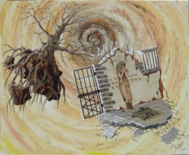 Painting titled "Apocalypse" by Michel Le Darz, Original Artwork, Oil