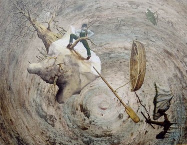 Painting titled "Le bucheron" by Michel Le Darz, Original Artwork