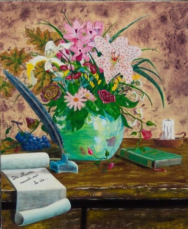Painting titled "Le bouquet" by Michel Le Darz, Original Artwork
