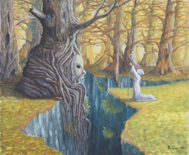 Painting titled "L'arbre enchanté" by Michel Le Darz, Original Artwork