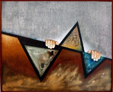 Peinture intitulée "triangles" par L.Edfouf, Œuvre d'art originale
