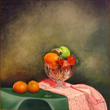 Peinture intitulée "COUPE DE CRISTALE" par L.Edfouf, Œuvre d'art originale, Huile