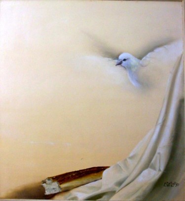 Peinture intitulée "SATIN BLANC" par L.Edfouf, Œuvre d'art originale