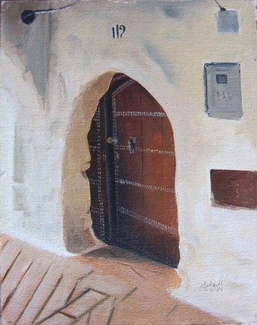 Peinture intitulée "porte N° 12" par L.Edfouf, Œuvre d'art originale