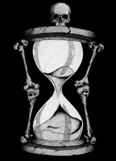Dibujo titulada "Le temps file" por Marjorie Sarcelle, Obra de arte original, Tinta