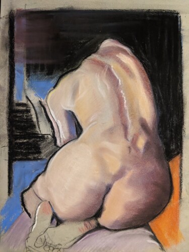 Dibujo titulada "Nude female figure…" por Lee Davison, Obra de arte original, Pastel