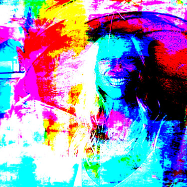 Frau mit Hut Digitale Kunst mit dem Titel "Frau mit Hut" von Lee Eggstein, Original-Kunstwerk, Acryl