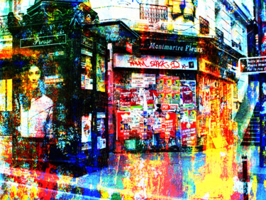 Digitale Kunst mit dem Titel "Montmartre Station…" von Lee Eggstein, Original-Kunstwerk, Digitaldruck
