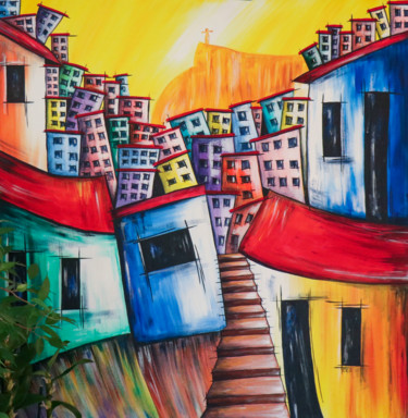 Malerei mit dem Titel "Rio" von Valérie Hage, Original-Kunstwerk, Acryl