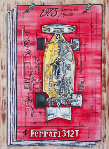 Malerei mit dem Titel "Ferrari" von Valérie Hage, Original-Kunstwerk, Acryl