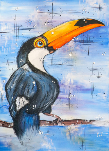 Peinture intitulée "Toucan" par Valérie Hage, Œuvre d'art originale, Acrylique