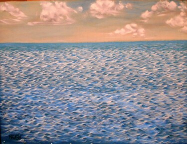 Malerei mit dem Titel "Ocean Calm.jpg" von Lee Nganga, Original-Kunstwerk, Öl