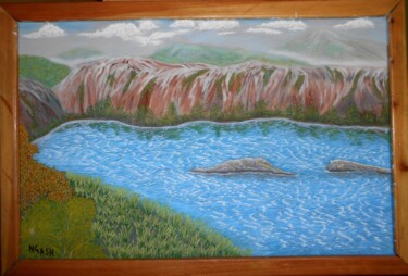 Peinture intitulée "Lake Central.jpg" par Lee Nganga, Œuvre d'art originale, Huile