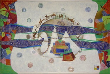 Painting titled "Караван. Шелковый п…" by Mariya Mariia Li Safi Li Safi, Original Artwork, Oil