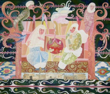 Painting titled "Сделка 65х75 х.м." by Mariya Mariia Li Safi Li Safi, Original Artwork, Oil